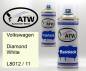 Preview: Volkswagen, Diamond White, L8012 / 11: 400ml Sprühdose + 400ml Klarlack - Set, von ATW Autoteile West.